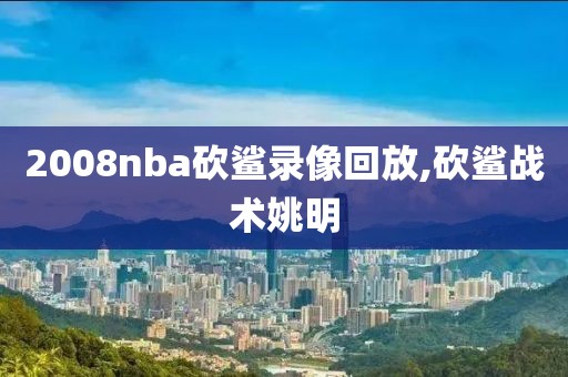 2008nba砍鲨录像回放,砍鲨战术姚明