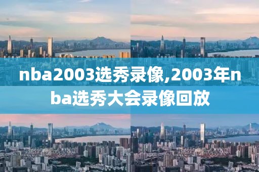 nba2003选秀录像,2003年nba选秀大会录像回放